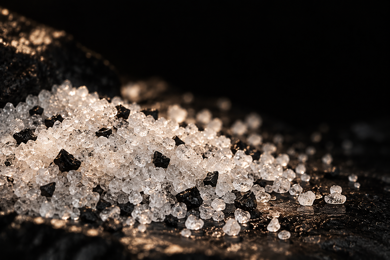 Black Hawaiian lava salt through magnesium salt